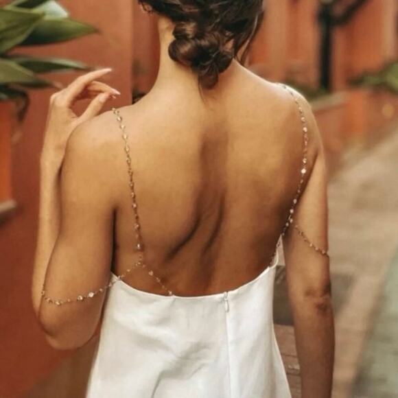 RARE Zara White Linen Jewel Strap Mini Dress Size Small Party Cocktail - Picture 3 of 8